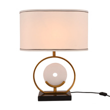 Best Selling High Quality Hotel Bedside Fabric Shade Marble Base Table Lamp